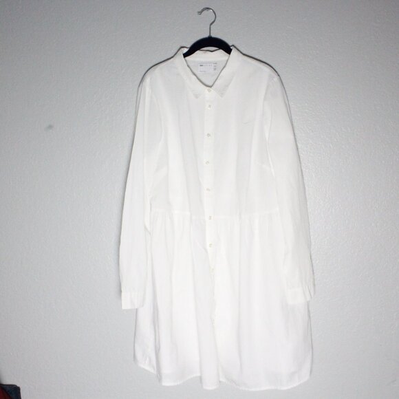 ASOS Curve White Organic Cotton Smock Dress Size 14 - Picture 2 of 6